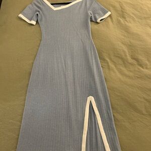 Petite Studio Blue and White Midi Dress
